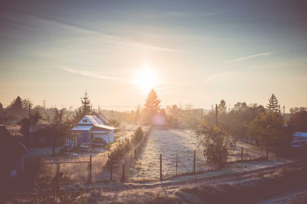 冬季早晨的乡村图片