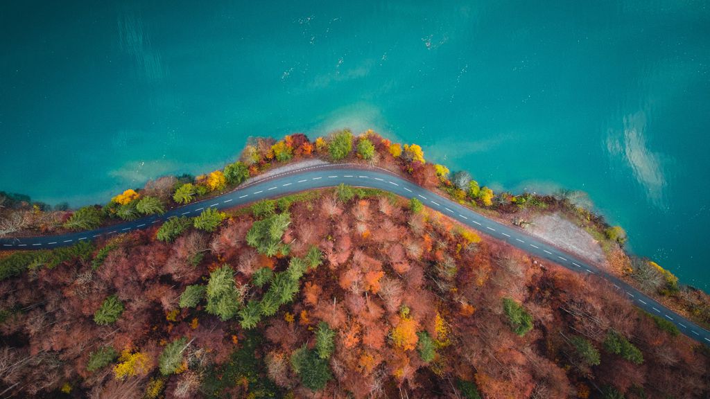 秋天环海公路景致图片