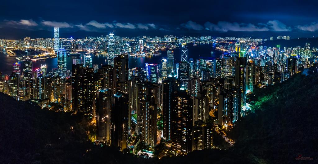 香港高清壁纸的城市景观,空中摄影