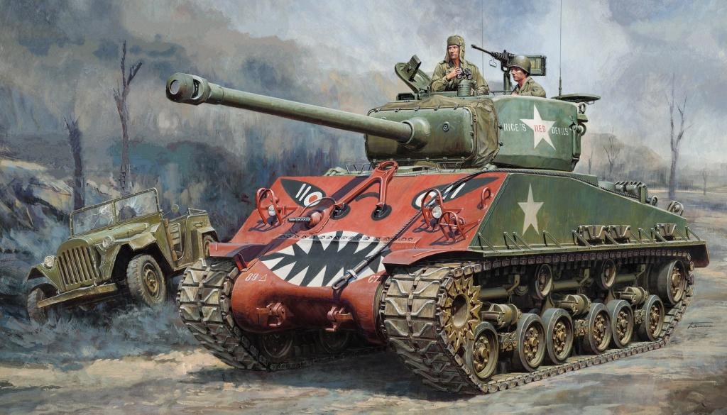 GAZ-67,艺术,M4A3E8,谢尔曼,朝鲜战争,中型坦克