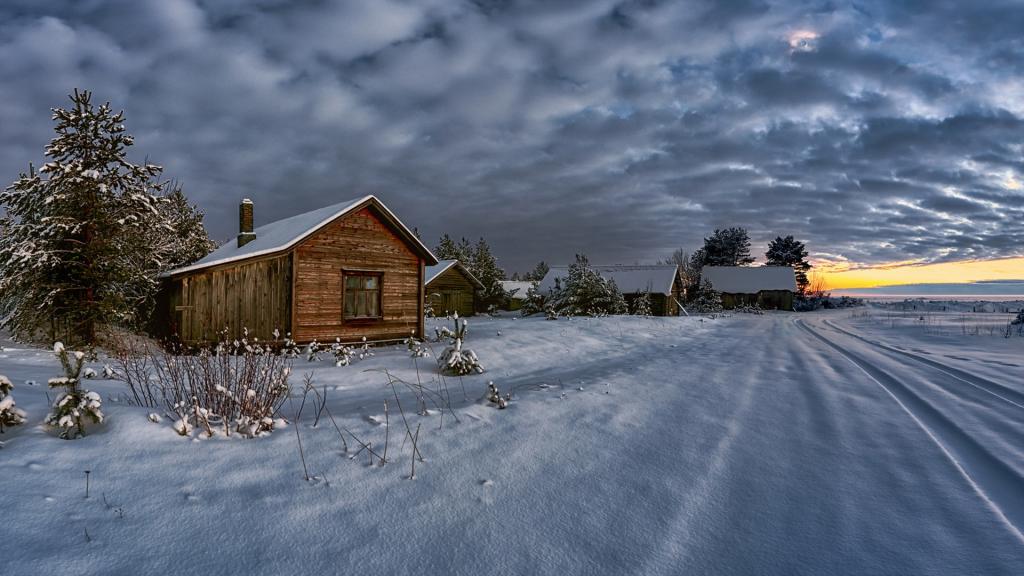 房子,雪,冬天