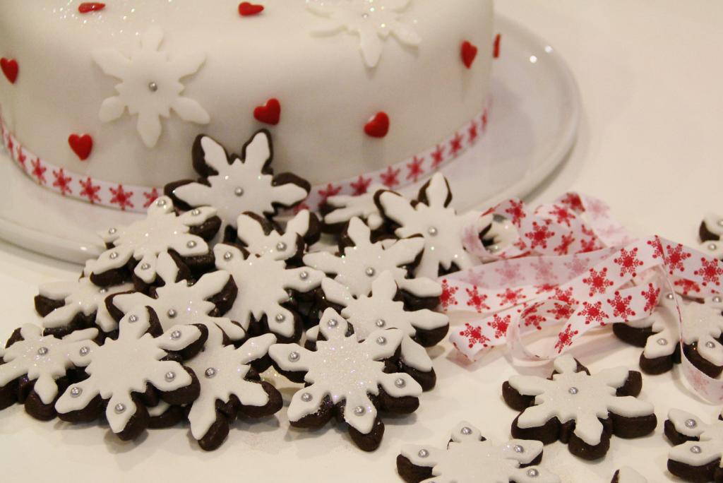 蛋糕,磁带,圣诞节,度假,度假,心,白,饼干,雪花,治疗,美丽,食品,新的一年,圣诞节