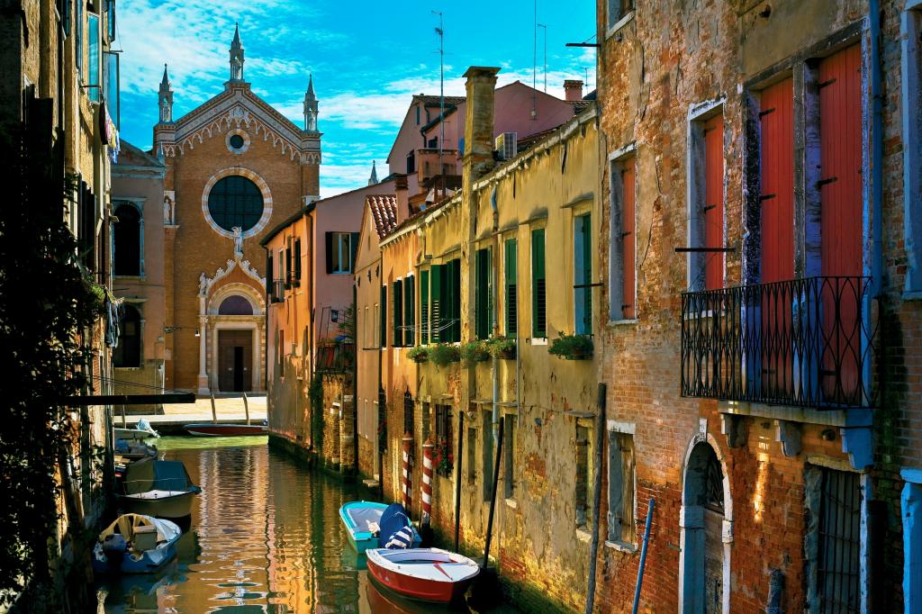 威尼斯贡多拉,意大利,家,老,街道,小船,水,渠道,威尼斯,意大利