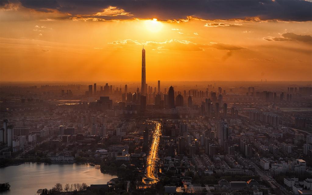 暮光之城天津的落日风景