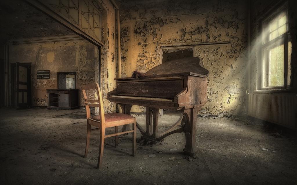壁纸椅子,钢琴,音乐