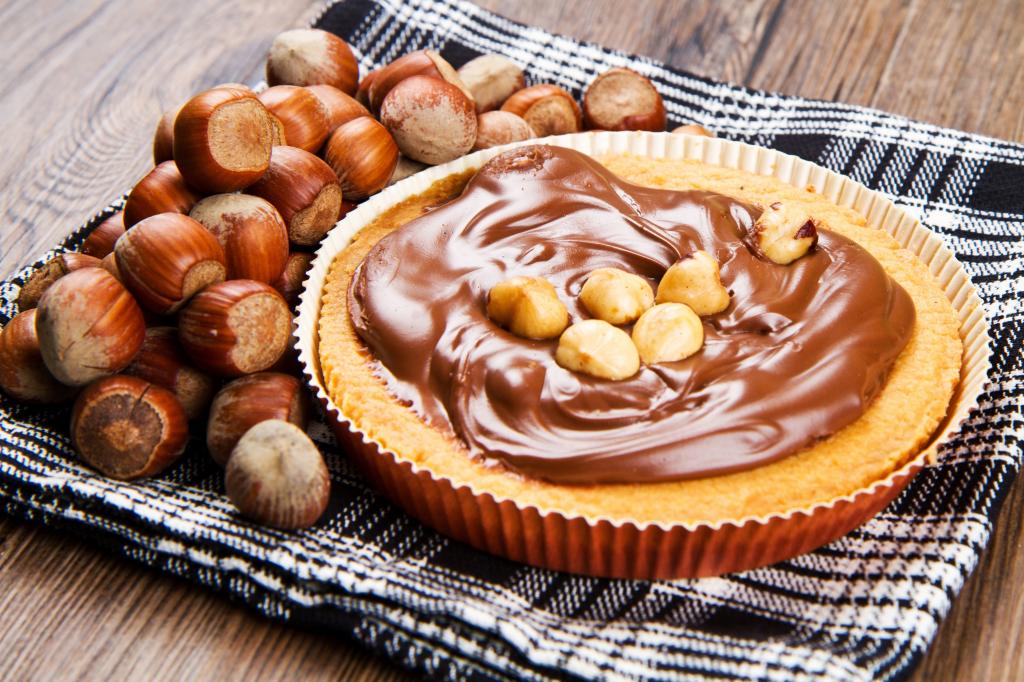 榛子,蛋糕,甜点,森林,坚果,奶油,巧克力,馅饼
