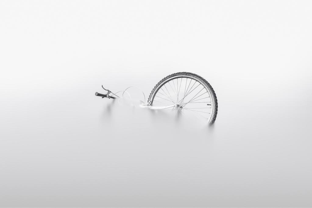 水,自行车,雾