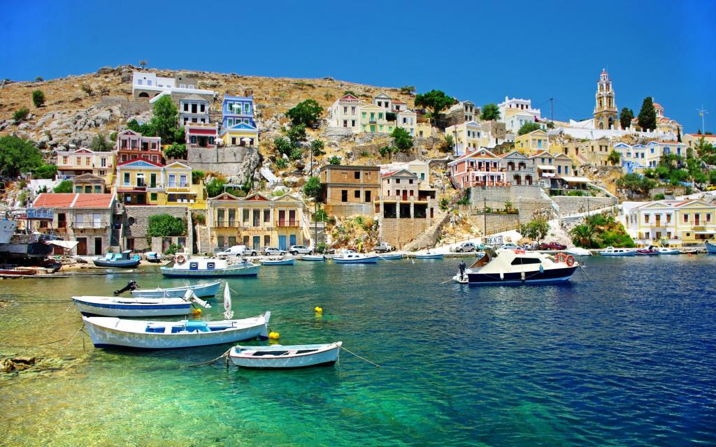 海,船,希腊,家,希腊,海岸