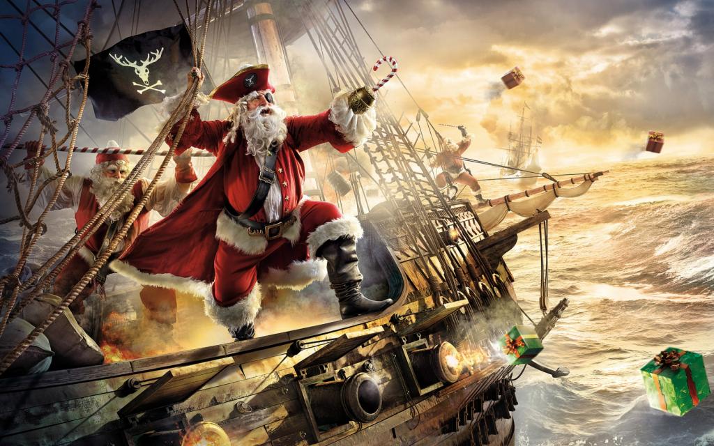 护卫舰,海盗,圣诞老人,圣诞老人