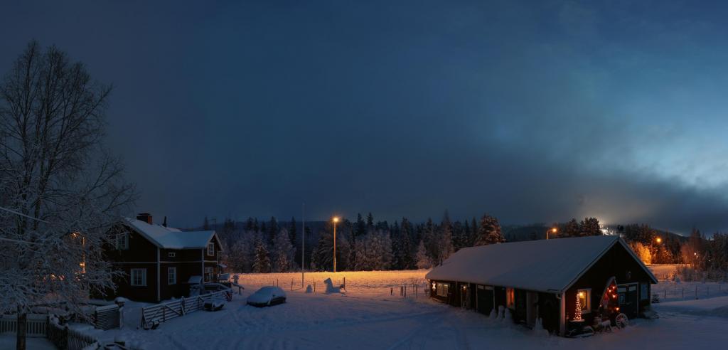 拉普兰,黎明,芬兰,冬天,雪,房子,早上