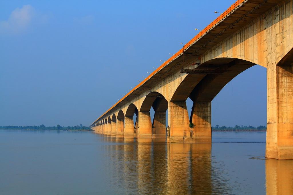 水体,巴特那,印度混凝土桥的照片高清壁纸