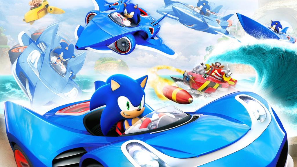 Sonic, wave, the plane, Professor, Sonic, boat, machine, Eggman, Sonic & All-Stars Rac