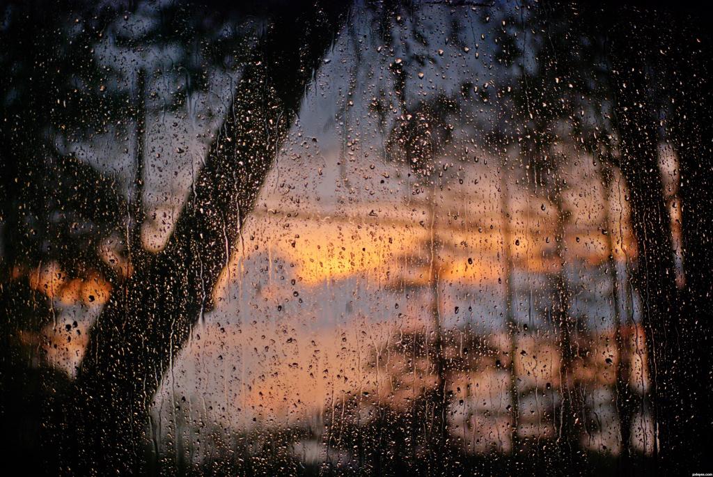 玻璃,水,雨后,窗户,滴