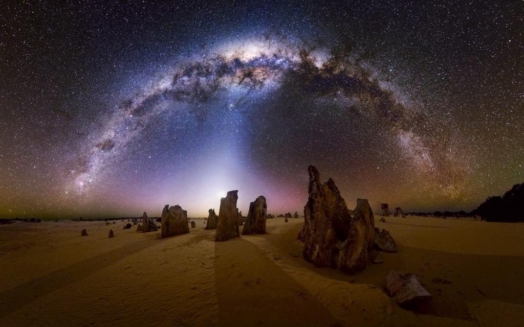 银河系,星星,夜晚,沙漠