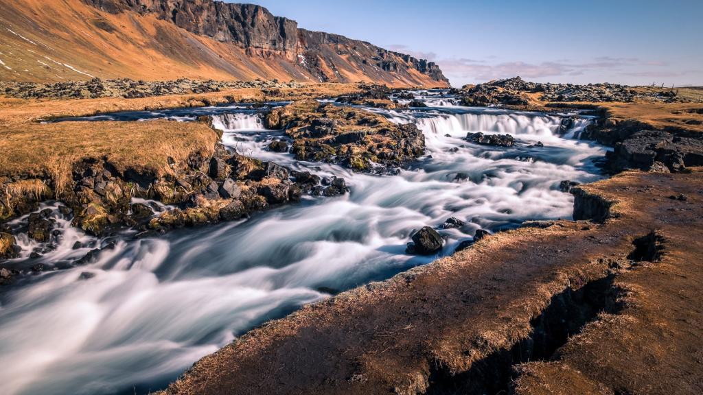在旱地河,冰岛高清壁纸