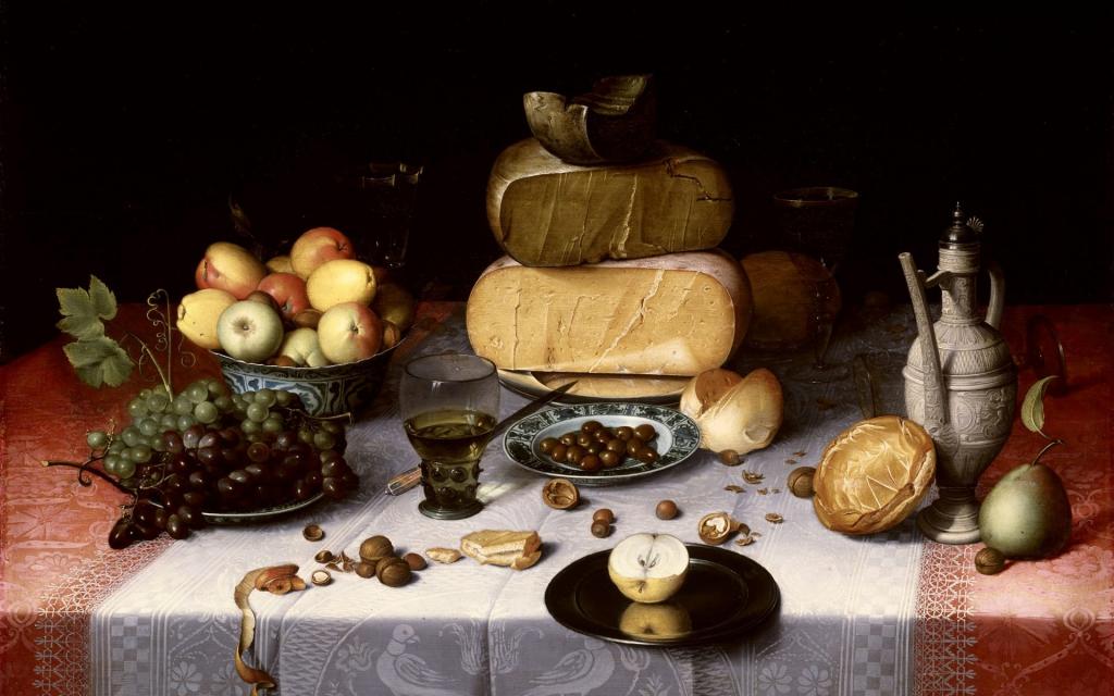 苹果水果,弗洛里斯克拉斯范Dijk,葡萄,食物,投手,图片,静物与奶酪