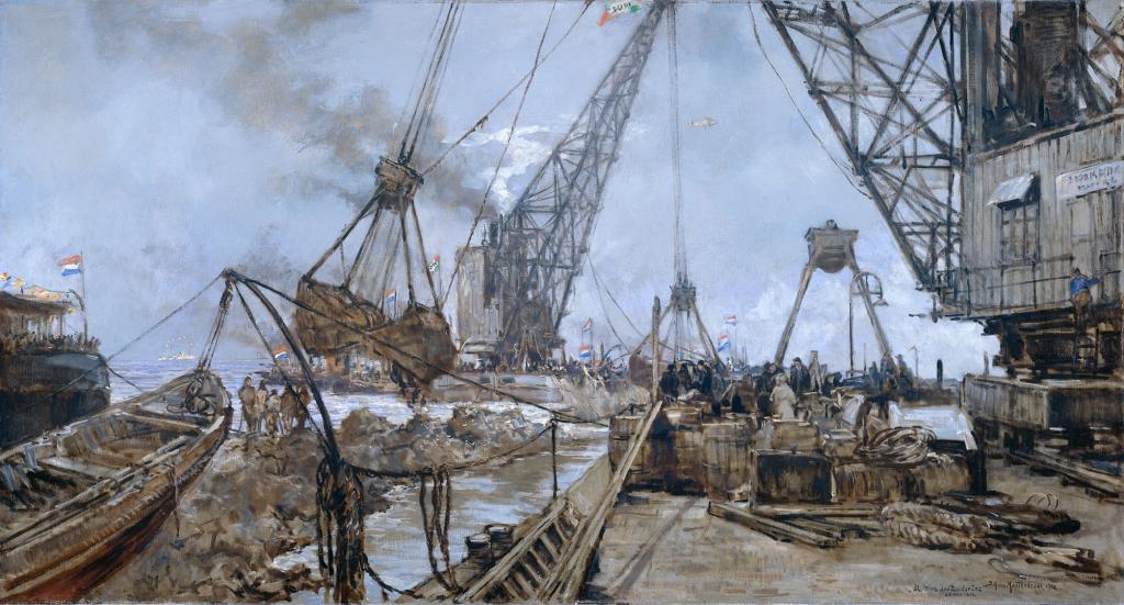 Johan Hendrik van Mastenbroek,海湾Zuiderzee重叠,图片,油,帆布