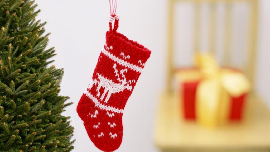 新年,礼物,袜子,模糊,新年,圣诞节,树,圣诞节