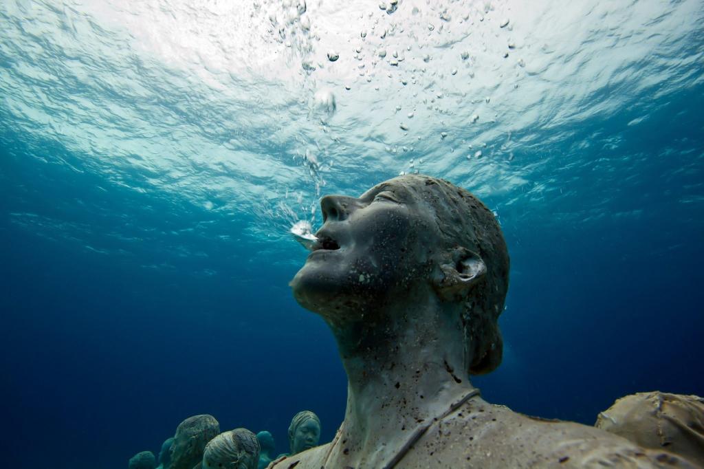 水下雕塑公园,哭天使,杰森德卡雷斯泰勒,水下雕塑,呼吸