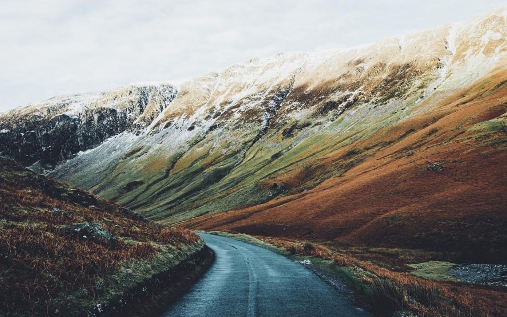 冰岛,山,光,路