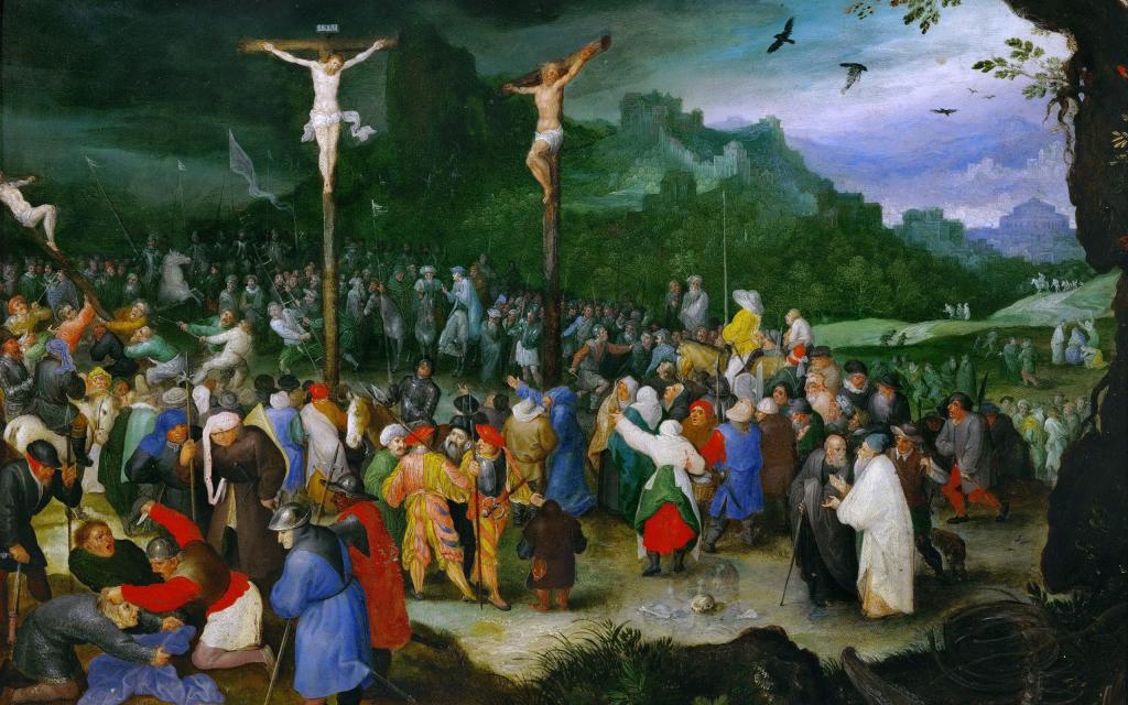被钉十字架,神话中的长老Jan Brueghel,照片