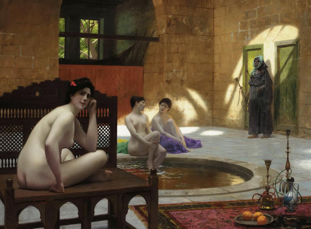 内政部,让 - 莱昂杰罗姆,妇女在土耳其浴,色情,图片