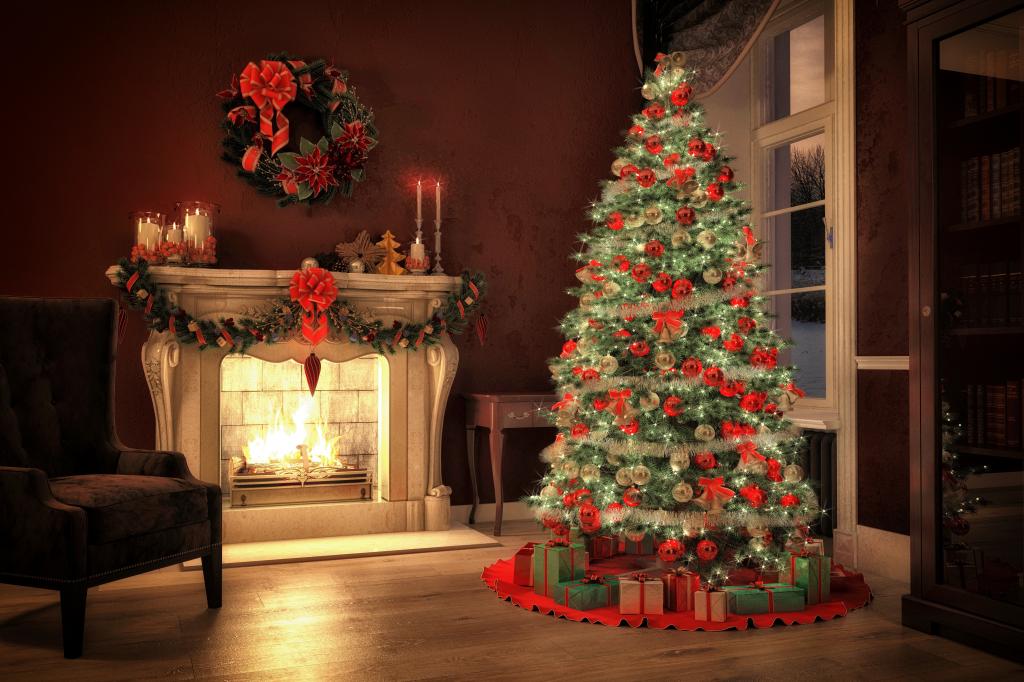壁纸圣诞节,新年,礼品,室内设计,圣诞快乐,玩具,圣诞节,装饰,壁炉,家,礼品,假日...