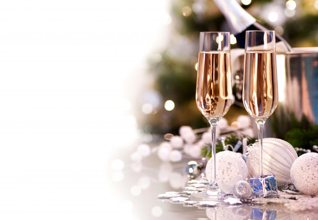 新年,假期,圣诞节,玩具,白色,眼镜,球,圣诞节,香槟,风景