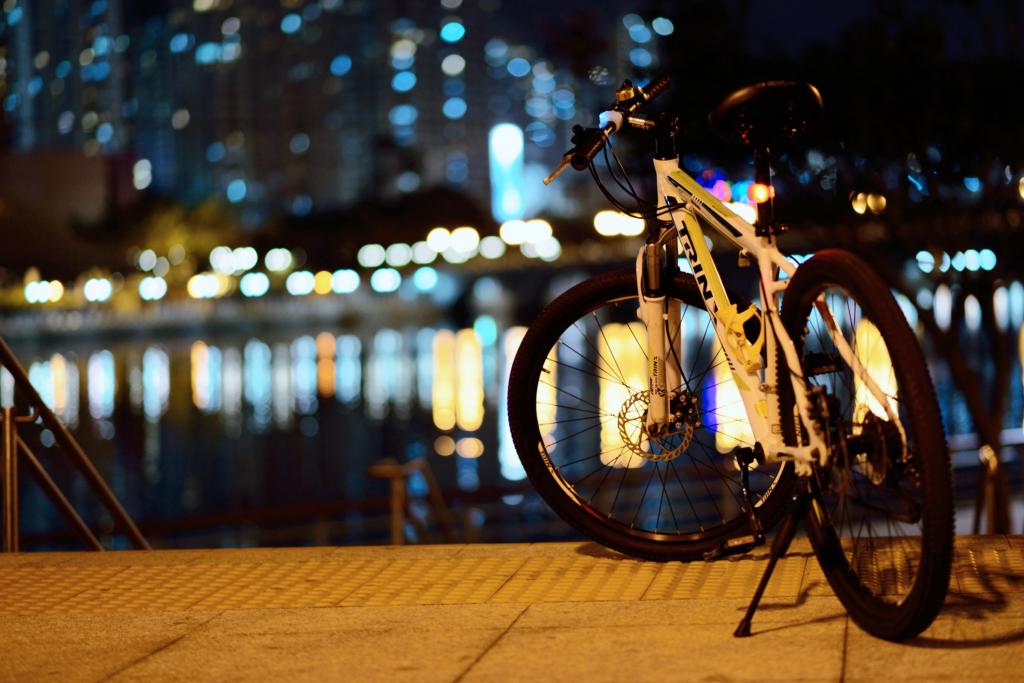 自行车,反射,日本,城市,灯,街,景,夜