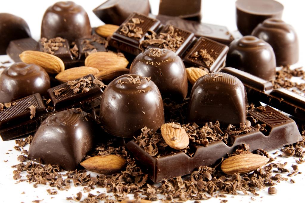 糖果,甜,巧克力,杏仁,坚果,巧克力,黑色,黑暗