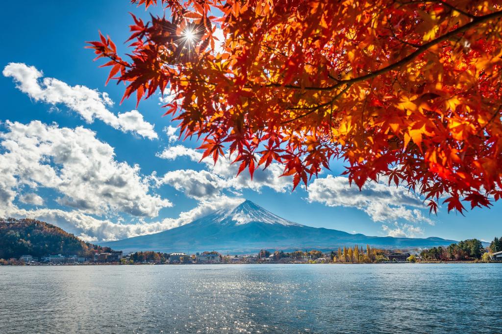 秋天的日本富士山图片
