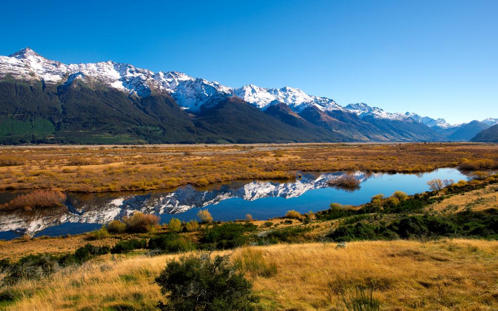 新西兰,新西兰,河流,山脉,大自然