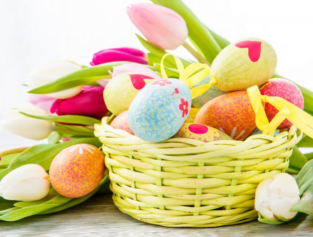 复活节,复活节,鸡蛋,鲜花,郁金香
