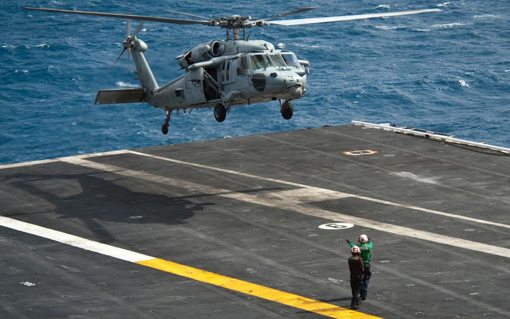 黑鹰,UH-60,黑鹰,载体,降落,海,西科斯基,直升机