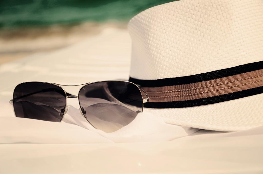帽子,眼镜,配件,假期,眼镜,住,太阳,海滩,沙滩,沙,海,夏天,夏天