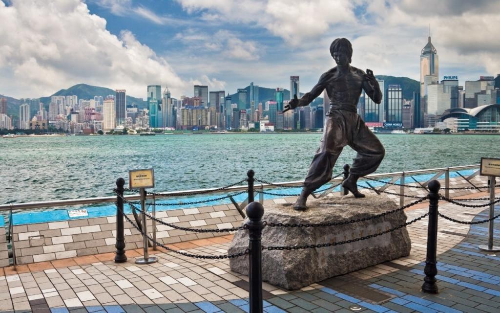 壁纸香港,摩天大楼,李小龙,李小龙,纪念碑
