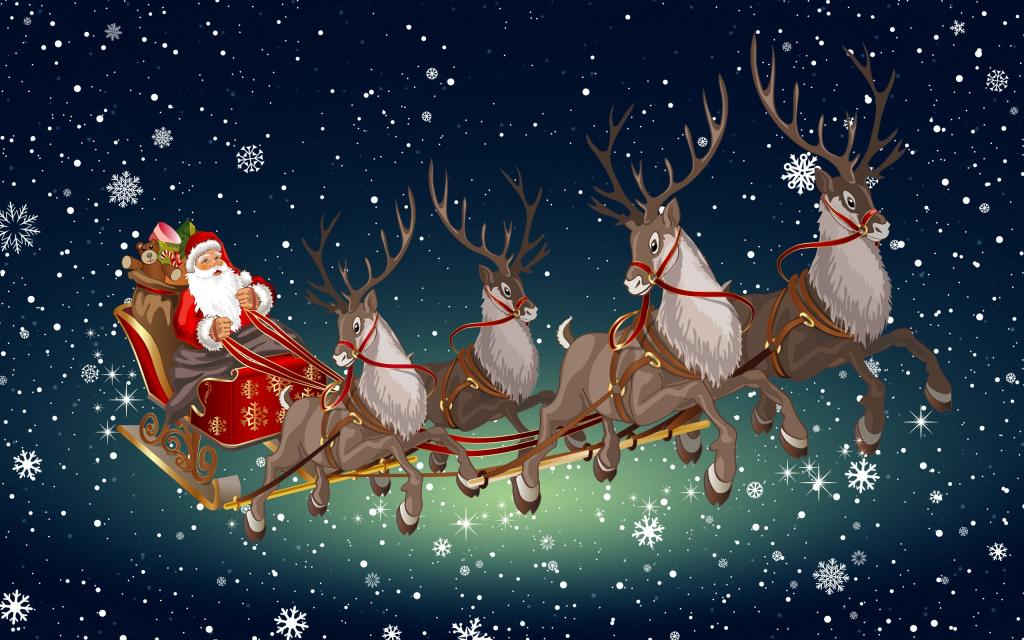 背景,心情,鹿,圣诞老人,极简主义,冬天,新的一年,雪橇,雪,圣诞老人