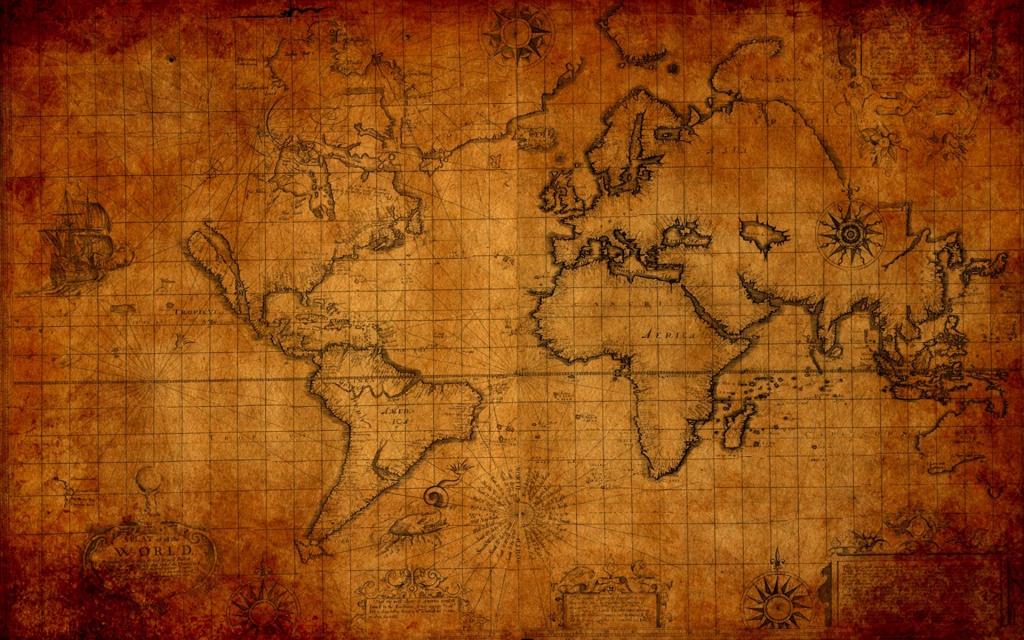 世界,老,地图