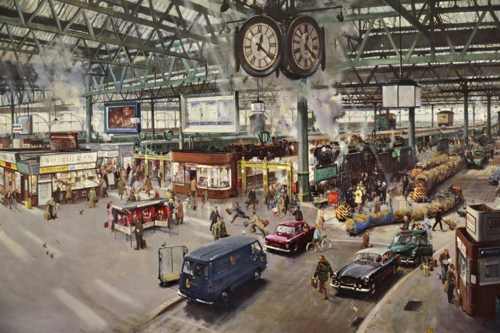 车站,火车,图片,手表,1967年,人,城市,烟雾,特伦斯·库尼奥