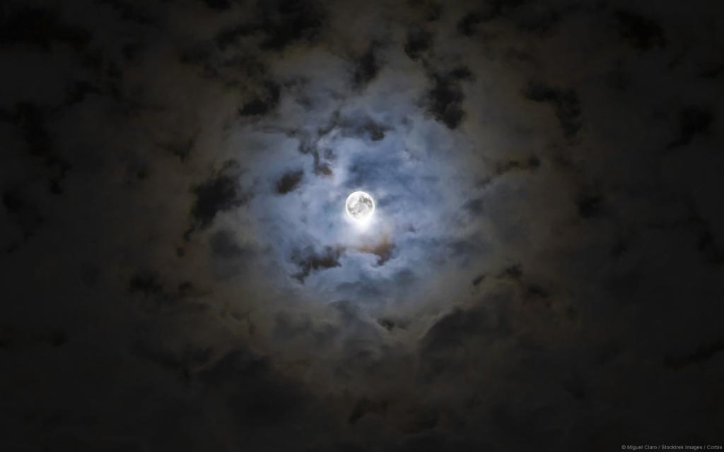 月亮,天空,夜晚,云彩