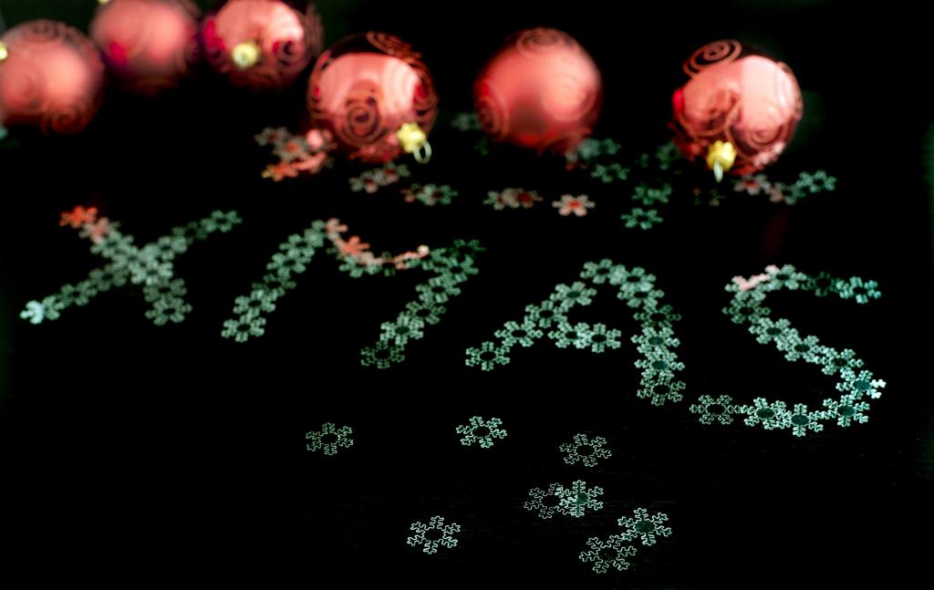 节日,XMAS,圣诞节,雪花,新年,黑色,球,题字