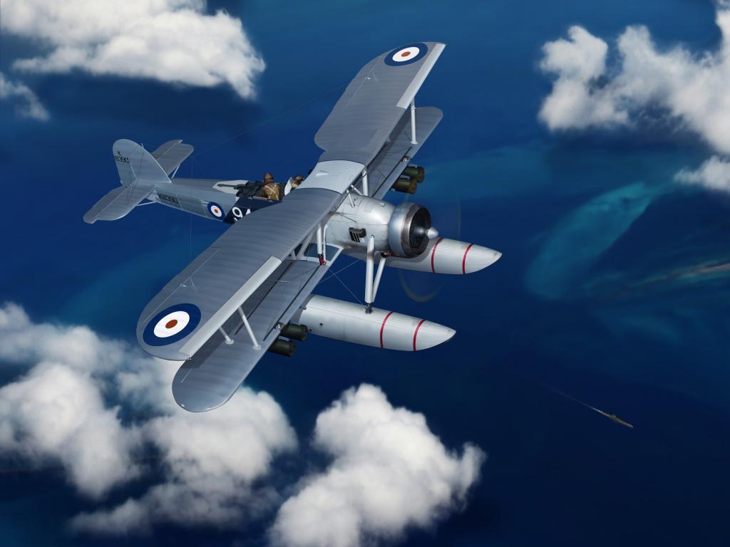 壁纸Fairey Swordfish,WW2。,艺术,英国,飞机,轰炸机,水上飞机,鱼雷