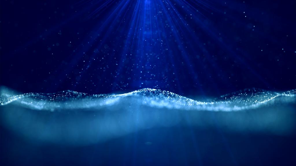 蓝色数据光点模拟海洋高级背景图
