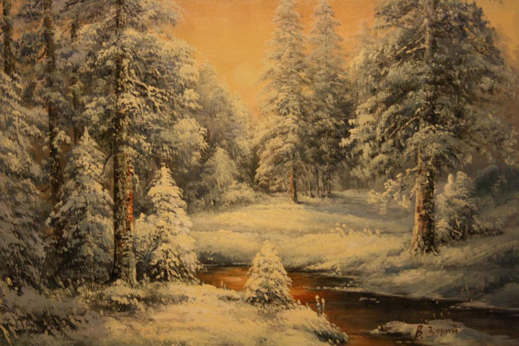 冬季森林,冷,背景,雪,冬季,霜,绘画,壁纸,新的一年,佐林