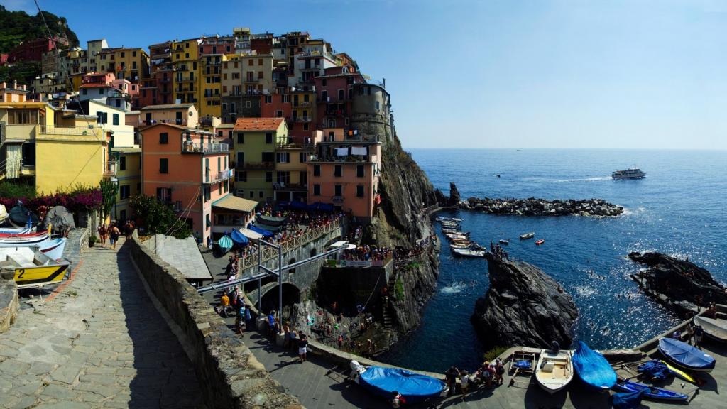 壁纸五渔村,岩石,家,马纳罗拉,意大利,利古里亚海岸,海