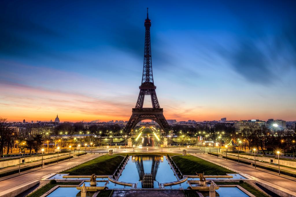 法国,法国,照明,道路,巴黎,拉埃菲尔铁塔,艾菲尔铁塔,城市,节选,喷泉,巴黎,... ...  - 