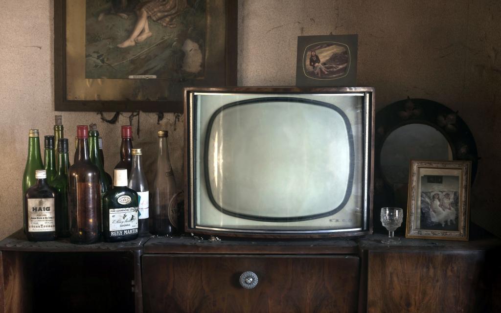 电视,背景,瓶