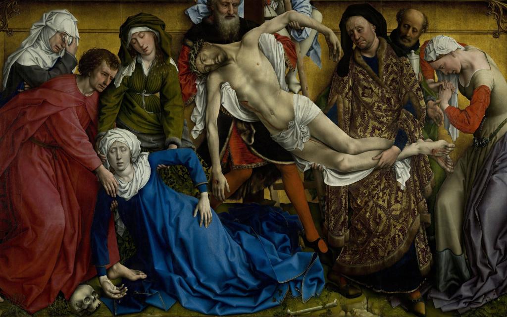 壁纸Rogier van der Weyden,荷兰画家,荷兰画家,1435-1438,从十字架下降,马德里,...