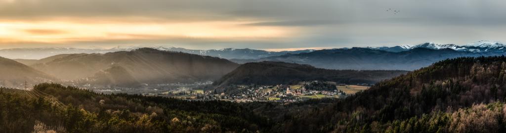 在黄色的夕阳,格拉茨高清壁纸棕色山风景摄影