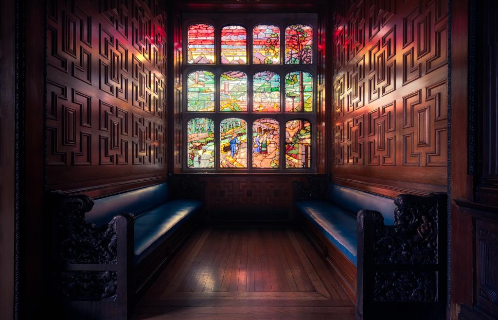 壁纸窗口,彩色玻璃,板凳,伦敦,两个寺庙地方,英格兰